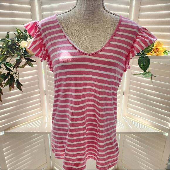 BOUTIQUE PINK WHITE NWOT SPRING BREAK STRIPED TIE BACK (1) MULTIPLE SIZES - Picture 5 of 5